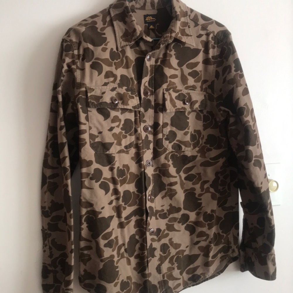 LL Bean Original Camo Flannel Men’s sz S/T
